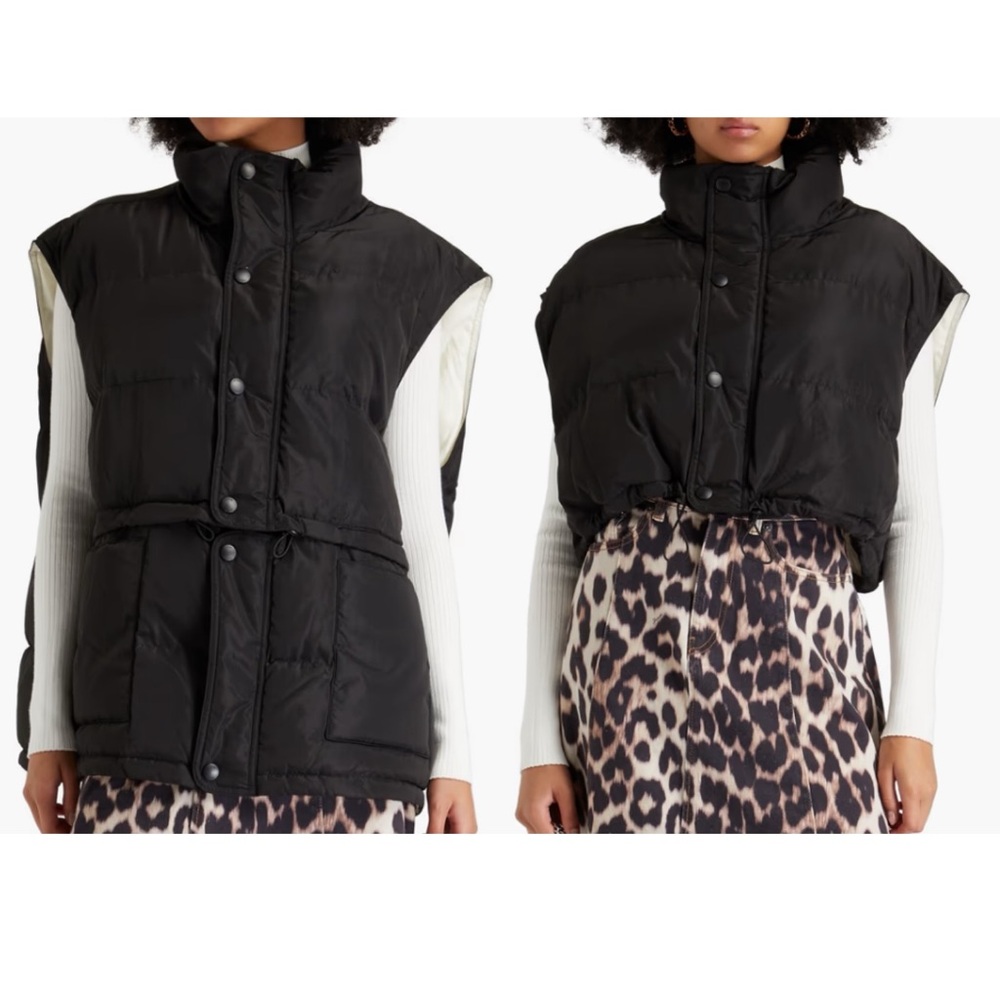 Maje 2-in-1 Sleeveless Quilted Puffer Vest Black